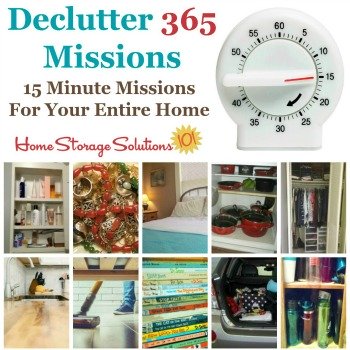 Declutter 365 missions {15 minute missions for your entire home}