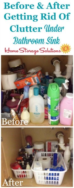 How to get rid of clutter under your bathroom sink, with lots of before and after photos {on Home Storage Solutions 101}