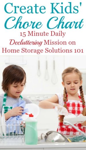 How and why to create a kids' chore chart to get kids involved in household responsibilities, plus lots of real life examples of these charts in people's homes {on Home Storage Solutions 101}