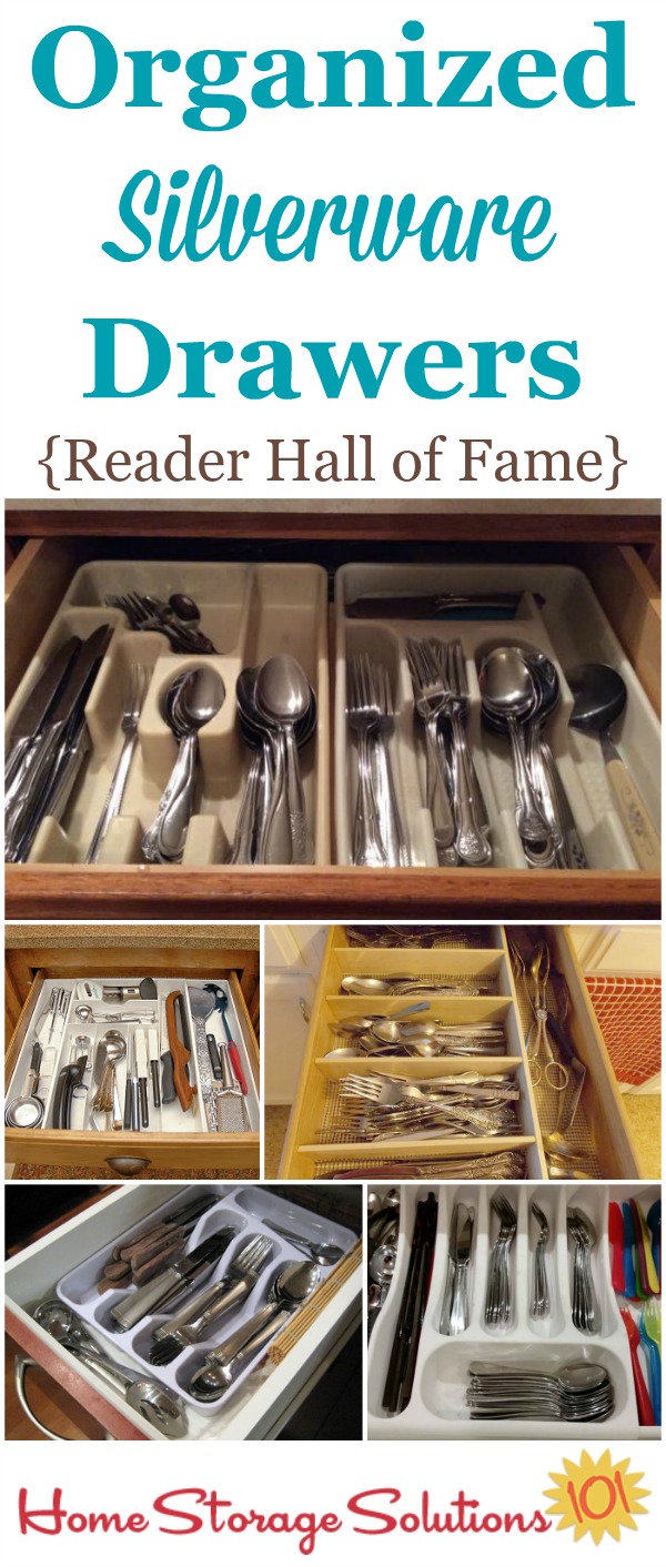 Organized silverware drawer hall of fame on Home Storage Solutions 101, showing readers who've taken on the declutter and tidy your silverware drawer mission.