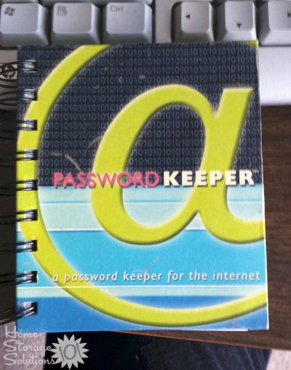 Password organizer book to keep track of your passwords {featured on Home Storage Solutions 101}