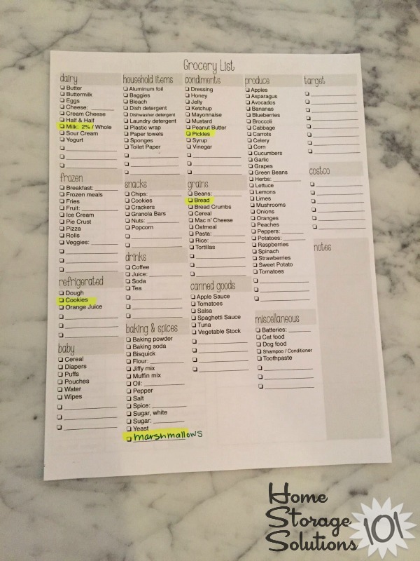 Use a personalized master grocery list to keep yourself organized and not have to do the same work over and over as you make your list each week {featured on Home Storage Solutions 101}