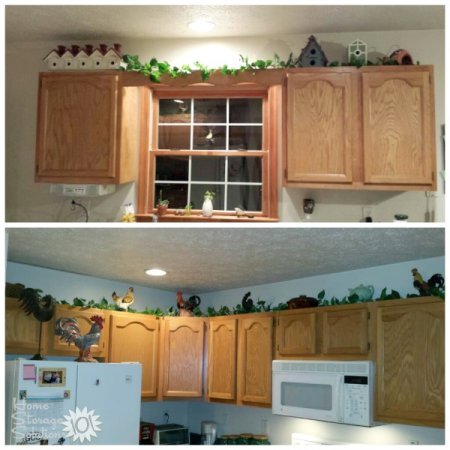 Ideas for decorating above kitchen cabinets in your home {on Home Storage Solutions 101}