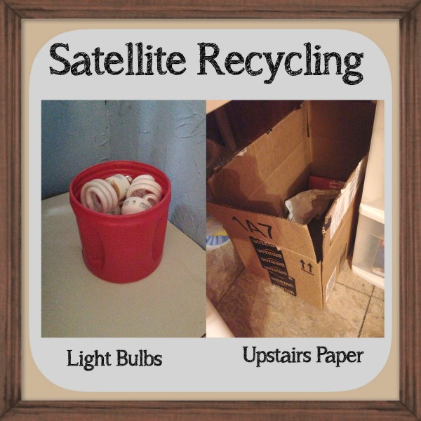 Adding small recycling containers to areas of your home that need one {a 15 minute #Declutter365 mission on Home Storage Solutions 101}