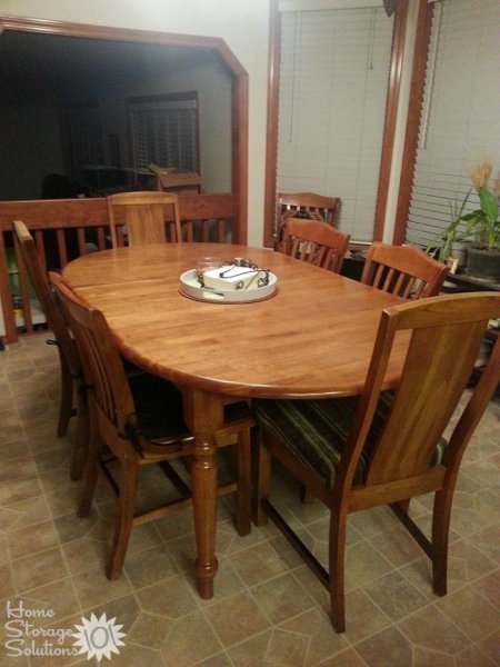 Cleared off kitchen table, shown by Lisa, who did the #Declutter365 mission {featured on Home Storage Solutions 101}