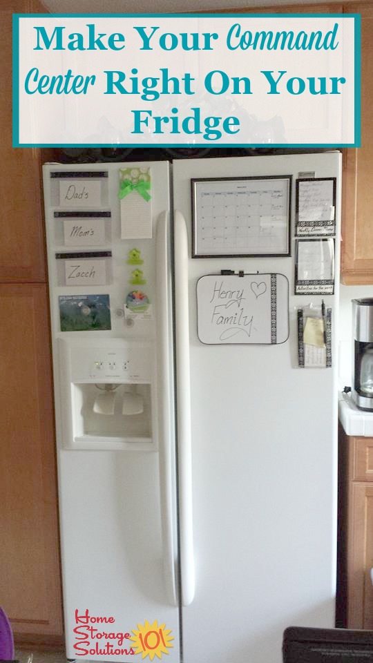 How to use your refrigerator as your family's command center for all types of things, including menu planning, chore charts, to do lists, the family calendar and more {on Home Storage Solutions 101}