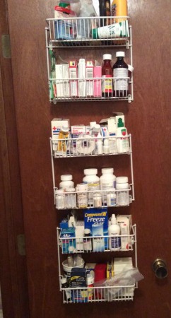 use a wire over the door organizer for medication organization