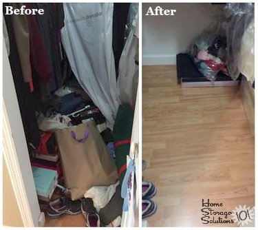 Before and after when you clean out your closet floor {on Home Storage Solutions 101}