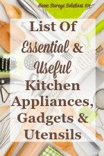 List of essential and useful kitchen appliances, gadgets and utensils