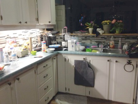 real life example of kitchen counter clutter