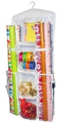 hanging gift wrap organizer