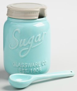 Mason Jar gift ideas: Mason Jar sugar pot, for a cute and functional way to hold your sugar to place on your kitchen counter or table {featured on Home Storage Solutions 101}