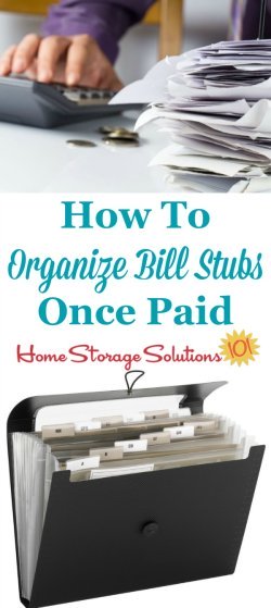 How to organize bills once they've been paid and you're just left with the statement or stub {on Home Storage Solutions 101} #OrganizeBills #BillOrganization #HomeFilingSystem