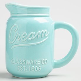 Mason Jar gift ideas: Mason Jar creamer pitcher, for a both beautiful and functional decoration on your kitchen table {featured on Home Storage Solutions 101}
