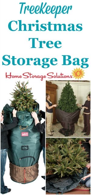 This TreeKeeper artificial Christmas tree storage bag not only keeps your tree clean and beautiful from year to year but is also designed to let you store it without ever having to disassemble it again! {featured on Home Storage Solutions 101} #ChristmasStorage #HolidayStorage #ChristmasTreeStorage