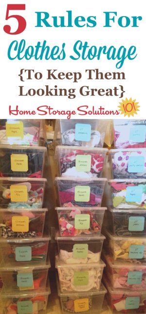 The 5 rules of clothes storage to keep them free from damage while they're stored, and looking great again when you pull them back out {on Home Storage Solutions 101}