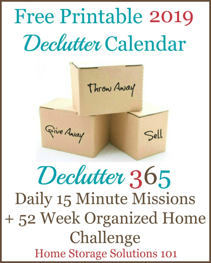 Free 2019 Printable Declutter Calendar: 15 Minute Daily Missions