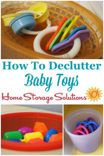 How to declutter baby toys from your home {on Home Storage Solutions 101} #DeclutterToys #KidsClutter #BabyClutter