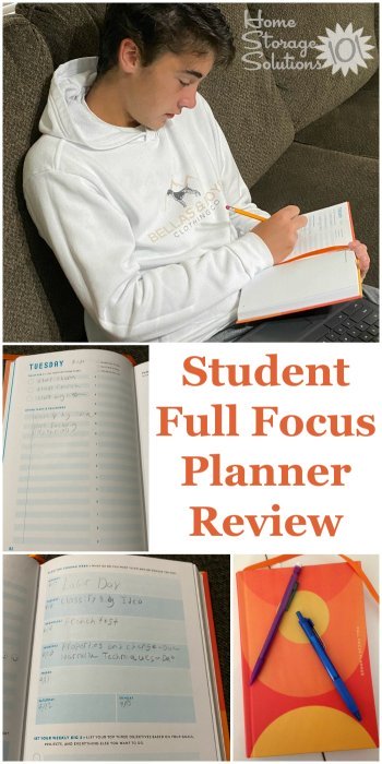 Here is my review as a parent, as well as my son's review of the Student Full Focus Planner, as we work through our first semester of virtual school {on Home Storage Solutions 101} #FullFocusPlanner #KidsPlanner #StudentPlanner