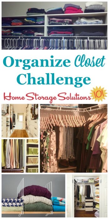 Here are step by step instructions for how to organize your closet, including decluttering as well as clothes organization {part of the 52 Week Organized Home Challenge on Home Storage Solutions 101}