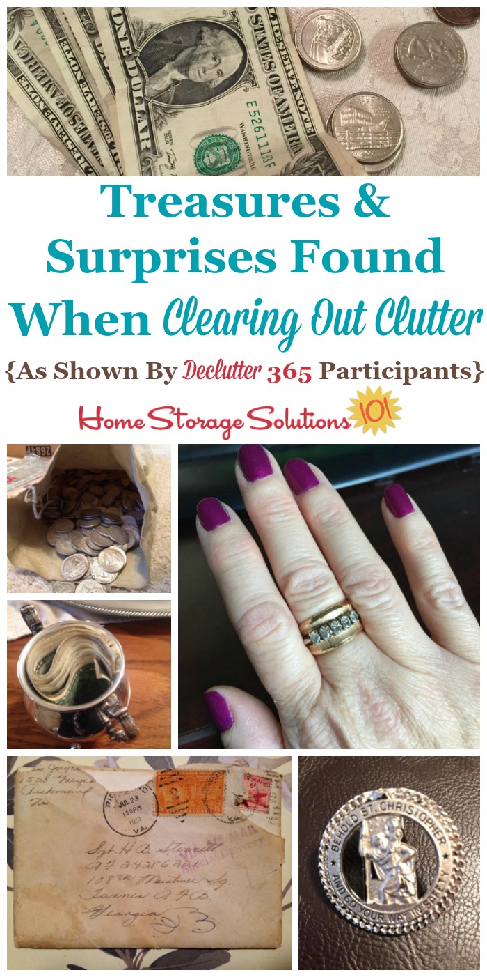 Sometimes when you #declutter you get surprised, in a good way, with what you find. Here are quite a few tales from those who found treasures while clearing out #clutter from their homes as part of the #Declutter365 missions {on Home Storage Solutions 101}