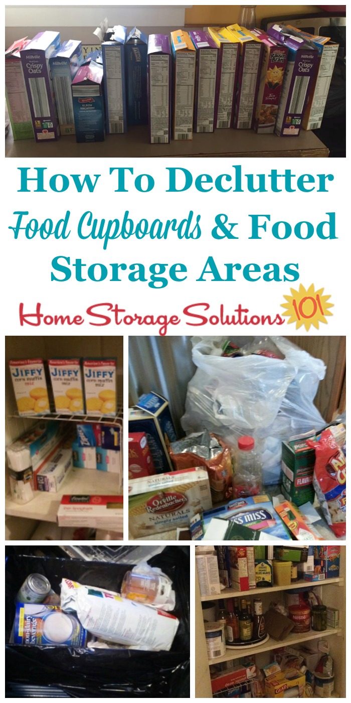 Here are tips for how to #declutter food cupboards and food storage areas in your home, plus photos from readers who've already done this mission to show the results you can achieve {on Home Storage Solutions 101} #PantryOrganization #Decluttering