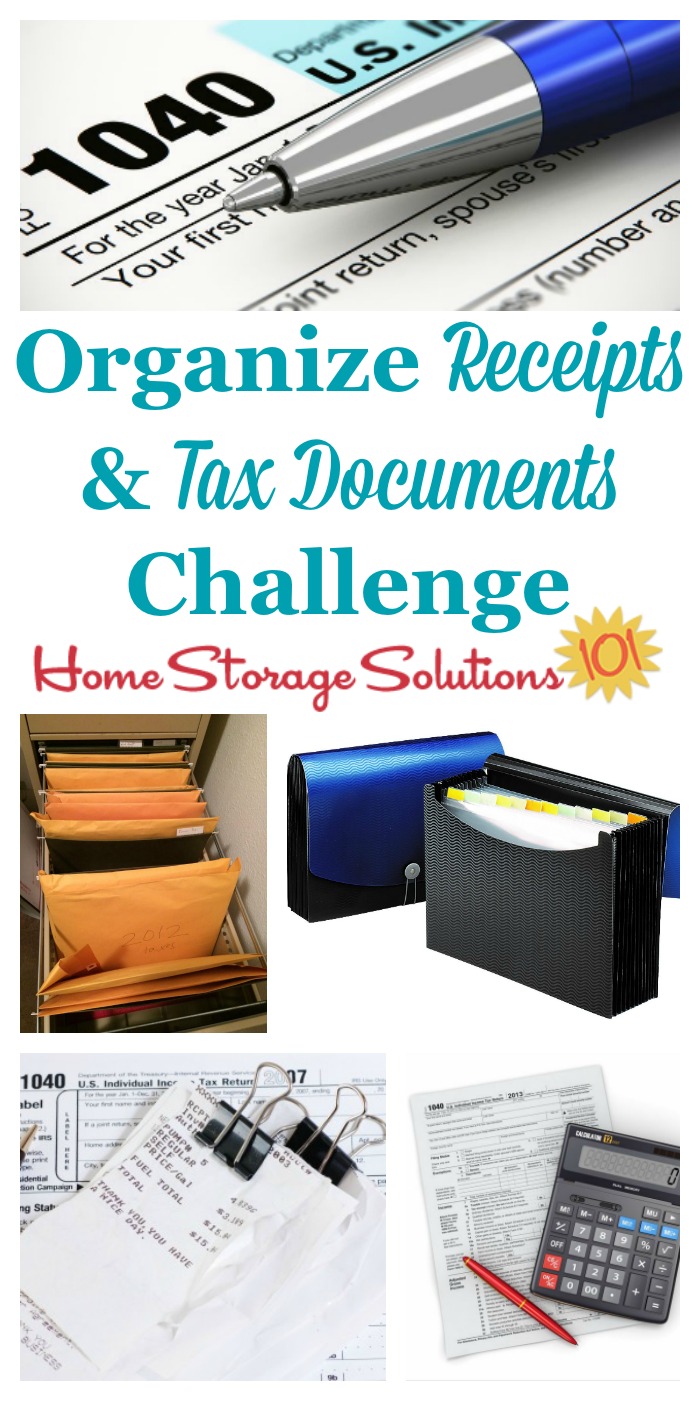 How to organize taxes and receipts, with step by step instructions {part of the 52 Week Organized Home Challenge on Home Storage Solutions 101} #PaperOrganization #OrganizeTaxes #OrganizeReceipts