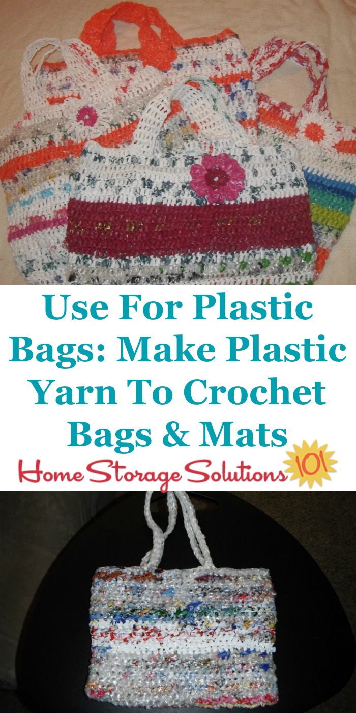 Uses for plastic bags: Make plastic yard to crochet bags and mats {on Home Storage Solutions 101}