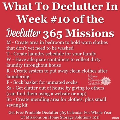 What to declutter in week #10 of the Declutter 365 missions {get a free printable Declutter 365 calendar for a whole year of missions on Home Storage Solutions 101!}