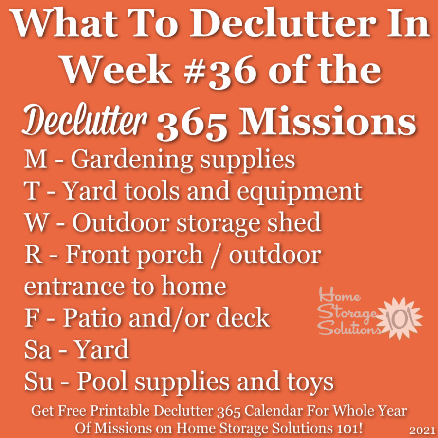 What to declutter in week #36 of the Declutter 365 missions {get a free printable Declutter 365 calendar for a whole year of missions on Home Storage Solutions 101!}