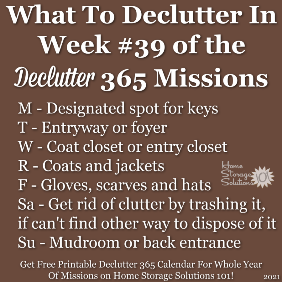 What to declutter in week #39 of the Declutter 365 missions {get a free printable Declutter 365 calendar for a whole year of missions on Home Storage Solutions 101!}