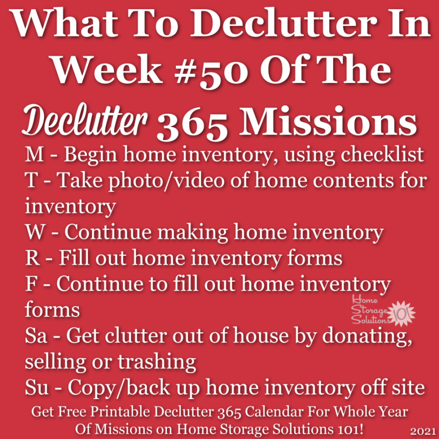What to declutter in week #50 of the Declutter 365 missions {get a free printable Declutter 365 calendar for a whole year of missions on Home Storage Solutions 101!}