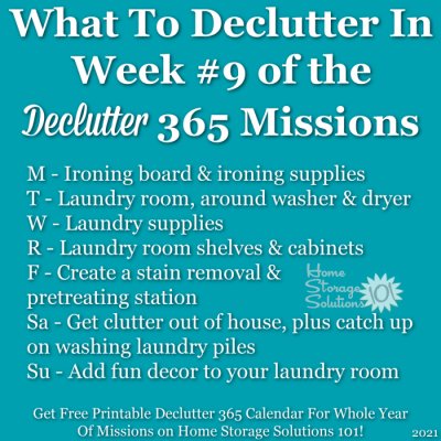 What to declutter in week #9 of the Declutter 365 missions {get a free printable Declutter 365 calendar for a whole year of missions on Home Storage Solutions 101!}