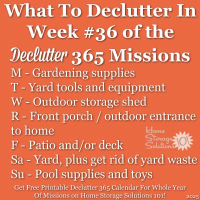What to declutter in week #36 of the Declutter 365 missions {get a free printable Declutter 365 calendar for a whole year of missions on Home Storage Solutions 101!}