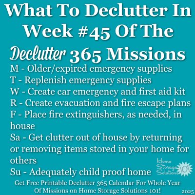 What to declutter in week #45 of the Declutter 365 missions {get a free printable Declutter 365 calendar for a whole year of missions on Home Storage Solutions 101!} What to declutter in week #45 of the Declutter 365 missions {get a free printable Declutter 365 calendar for a whole year of missions on Home Storage Solutions 101!}