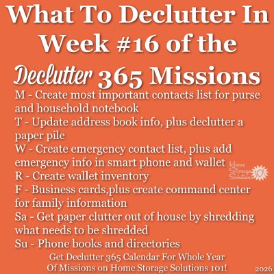 What to declutter in week #16 of the Declutter 365 missions {get a Declutter 365 calendar for a whole year of missions on Home Storage Solutions 101!}