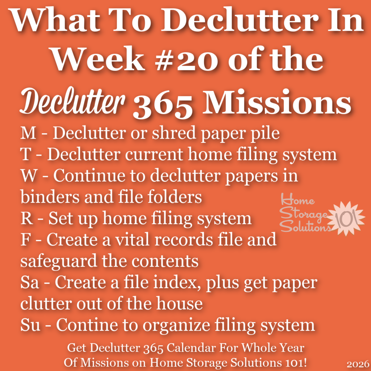 What to declutter in week #20 of the Declutter 365 missions {get a Declutter 365 calendar for a whole year of missions on Home Storage Solutions 101!}