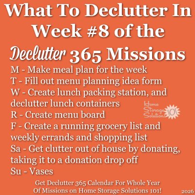What to declutter in week #8 of the Declutter 365 missions {get a Declutter 365 calendar for a whole year of missions on Home Storage Solutions 101!}