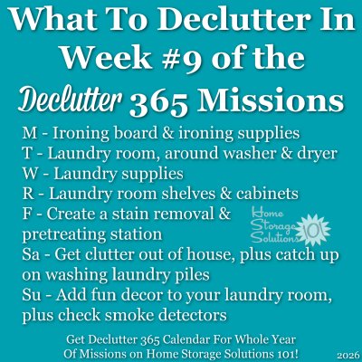 What to declutter in week #9 of the Declutter 365 missions {get a free printable Declutter 365 calendar for a whole year of missions on Home Storage Solutions 101!}