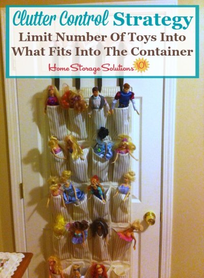 Use this clutter control strategy for collections of toys: limit the number of toys to what fits into the container {on Home Storage Solutions 101} #ClutterControl #ToyClutter #ToyStorage