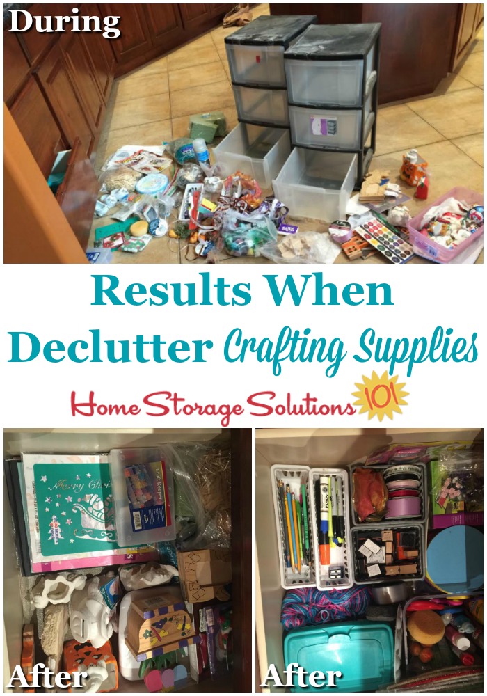 Results when decluttering craft supplies {featured on Home Storage Solutions 101}