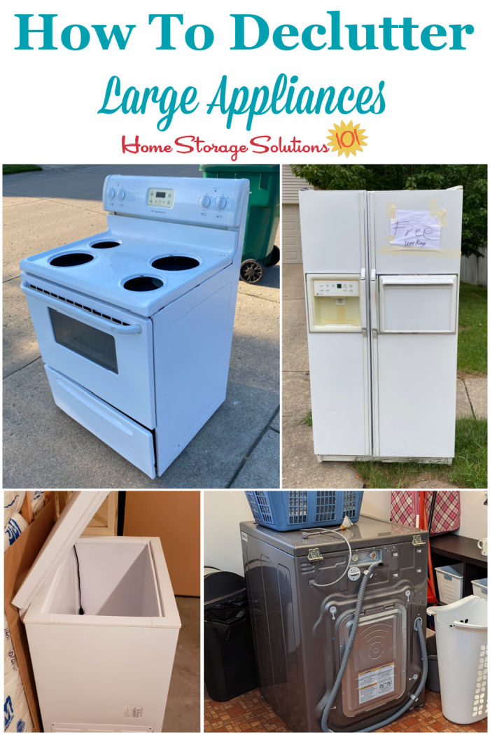 How to declutter large appliances, including a large appliance disposal and removal guide {a Declutter 365 mission on Home Storage Solutions 101}