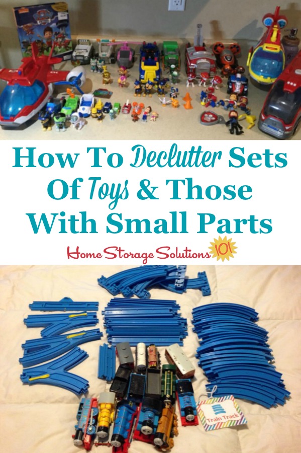 How to declutter sets of toys and those with small parts from your home {on Home Storage Solutions 101} #DeclutteringToys #DeclutterToys #ToyClutter