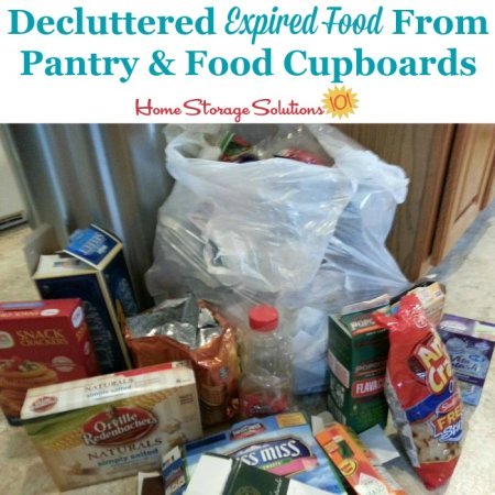 Decluttered expired food from pantry and cupboards {part of the #Declutter365 missions on Home Storage Solutions 101} #PantryOrganization #Decluttering