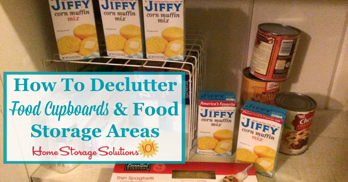 Here are tips for how to #declutter food cupboards and food storage areas in your home, plus photos from readers who've already done this mission to show the results you can achieve {on Home Storage Solutions 101} #PantryOrganization #Decluttering