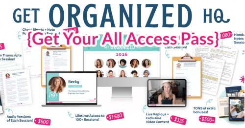 Are you ready to organize your life and streamline your home for good? If so, check out Get Organized HQ and get access to over 100 practical workshops for a stress-free home, including a workshop from me, Taylor! Are you ready to organize your life and streamline your home for good? If so, check out Get Organized HQ and get access to over 100 practical workshops for a stress-free home, including a workshop from me, Taylor!