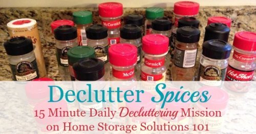 Declutter spices mission, on Home Storage Solutions 101 as one of the #Declutter365 missions