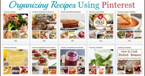 Here are tips and tricks for #organizing recipes on Pinterest, so you can always find the recipes you're looking for on your boards {on Home Storage Solutions 101} #RecipeOrganization #OrganizingTips