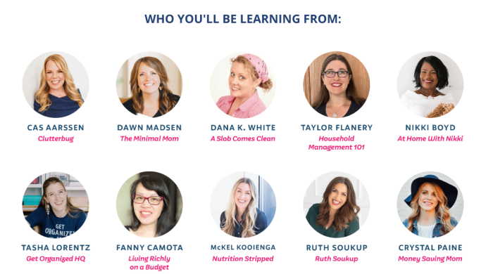 You'll be learning from these speakers during Get Organized HQ 2022