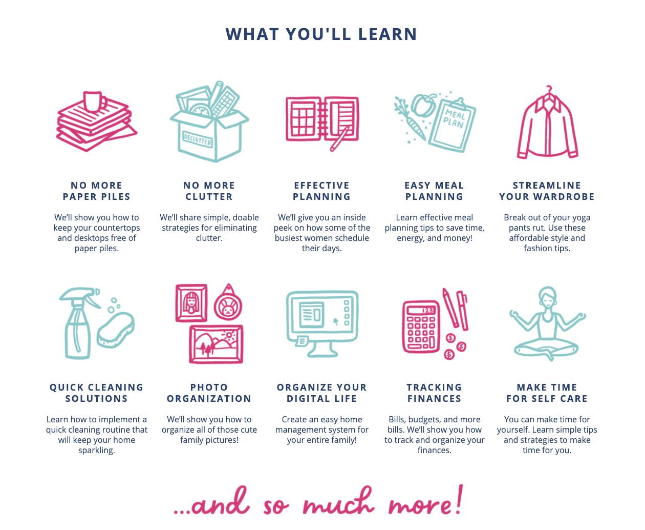 What you'll learn during the Get Organized HQ 2021